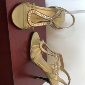 Gold prom heels